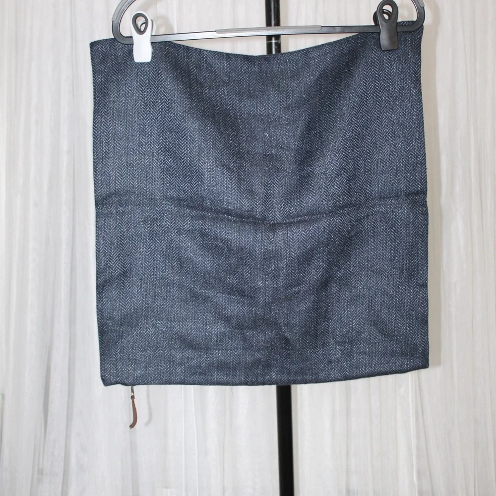 West Elm Herringbone Denim Pillow Cover – Dark Blue Cotton Blend